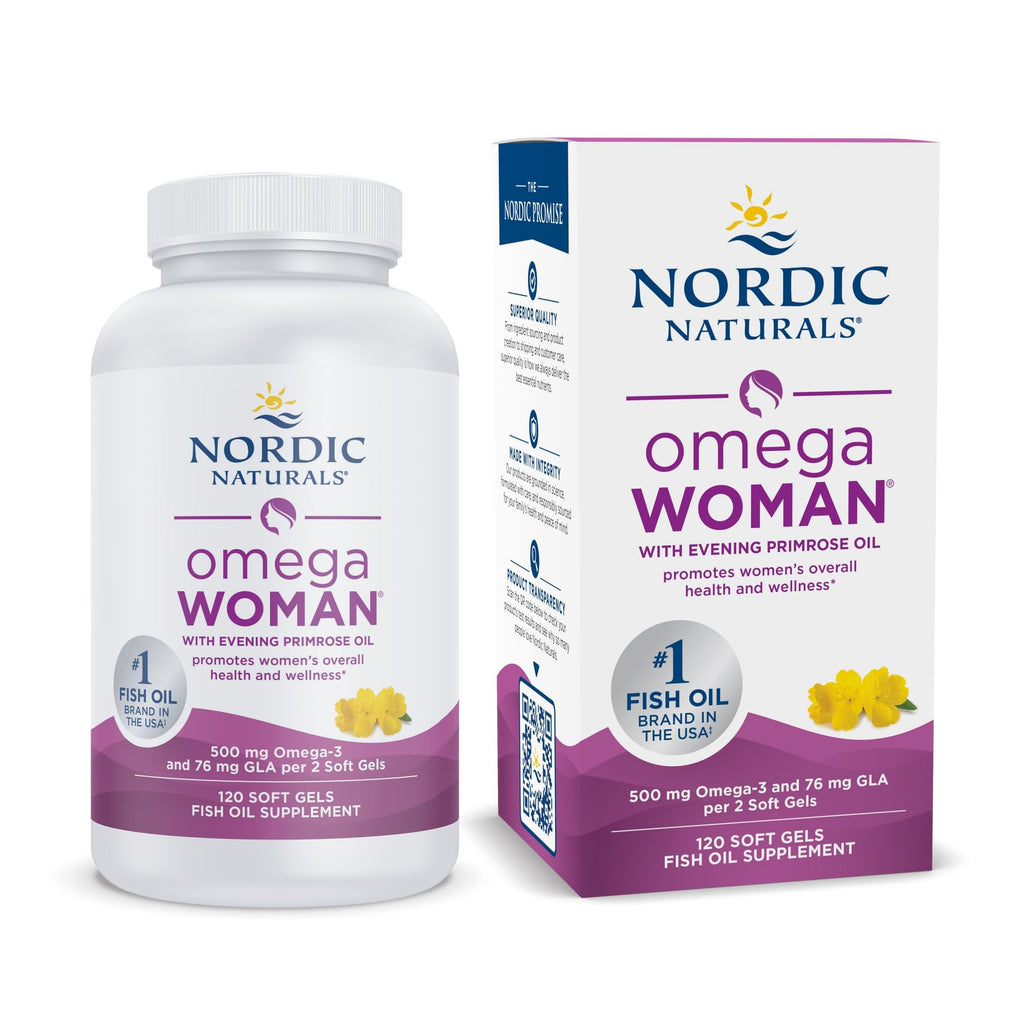 Nordic Naturals Omega Woman, Lemon - 120 Soft Gels - 500 mg Omega-3 + 800 mg Evening Primrose Oil - Healthy Skin & Optimal Wellness - Non-GMO - 60 Servings Nordic NaturalsBuy Supplements Australia