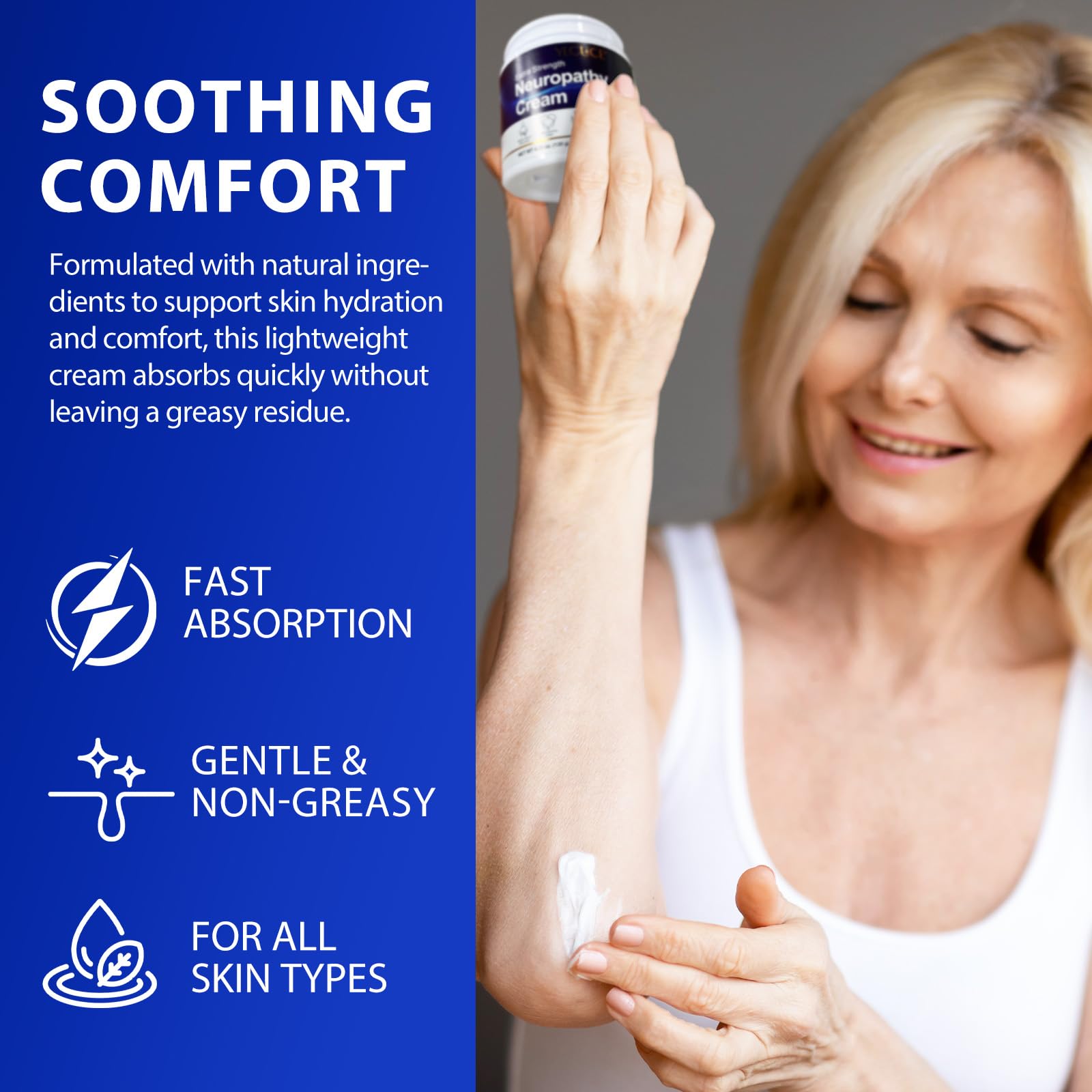 Neuropathy Cream for Feet, Legs & Hands – Lightweight, Plant-Based Formula with Cooling Comfort, 120g CFXYHNOXBuy Supplements Australia