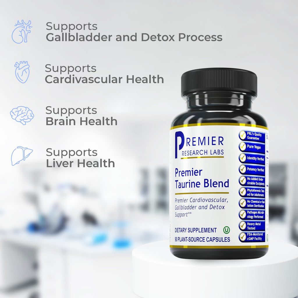 Premier Research Labs Taurine Blend - Taurine Supplement, Taurine Pills, L Taurine Amino Acid Supplement for Liver, Gallbladder, Brain & Heart Health, for Women & Men - 90 Vegetarian Capsules Premier Research LabsBuy Supplements Australia