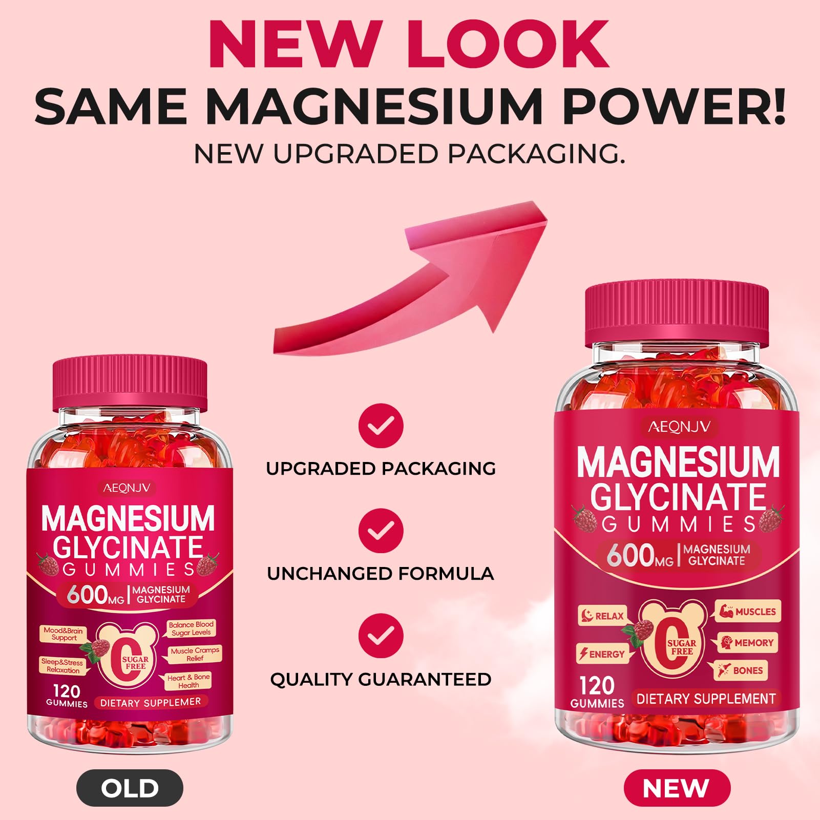 Magnesium Glycinate Gummies 600mg, Sugar Free Magnesium Gummies for Adults, Chewable Potassium Supplements for Body Support, Zzz and Relaxation, 120 Count AEQNJVBuy Supplements Australia