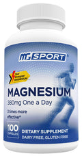 Supplement bottle labeled 'mSport Magnesium' on a white background