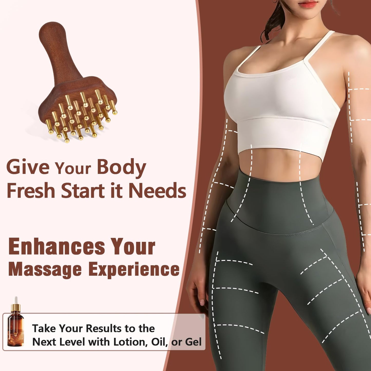 KintKita Wood Therapy Massage Tools,Lymphatic Drainage Massager Helps Reduce Cellulite for Belly Arms & Legs, Anti Cellulite Massager Body Sculpting Tools for Body Contouring & Muscle Relief KintKita buy supplements Au
