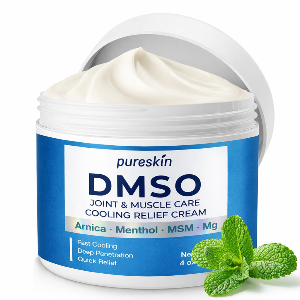 PURESKIN DMSO Relief Cream – Pharmaceutical Grade Fast-Absorbing Cooling Formula for Active Lifestyles – Lightweight Cream with Arnica, MSM, Magnesium, Menthol & Aloe, 4 oz PURESKINBuy Supplements Australia