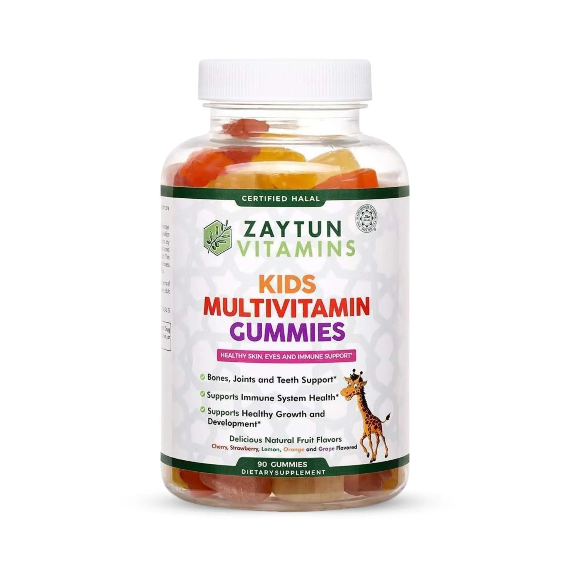 Zaytun Halal Vitamins for Kids Multivitamin Gummies, Naturally Sourced Vitamin A, C, D, E, B6, B12, Biotin - Vegetarian, No Gelatin Zaytun Vitamins