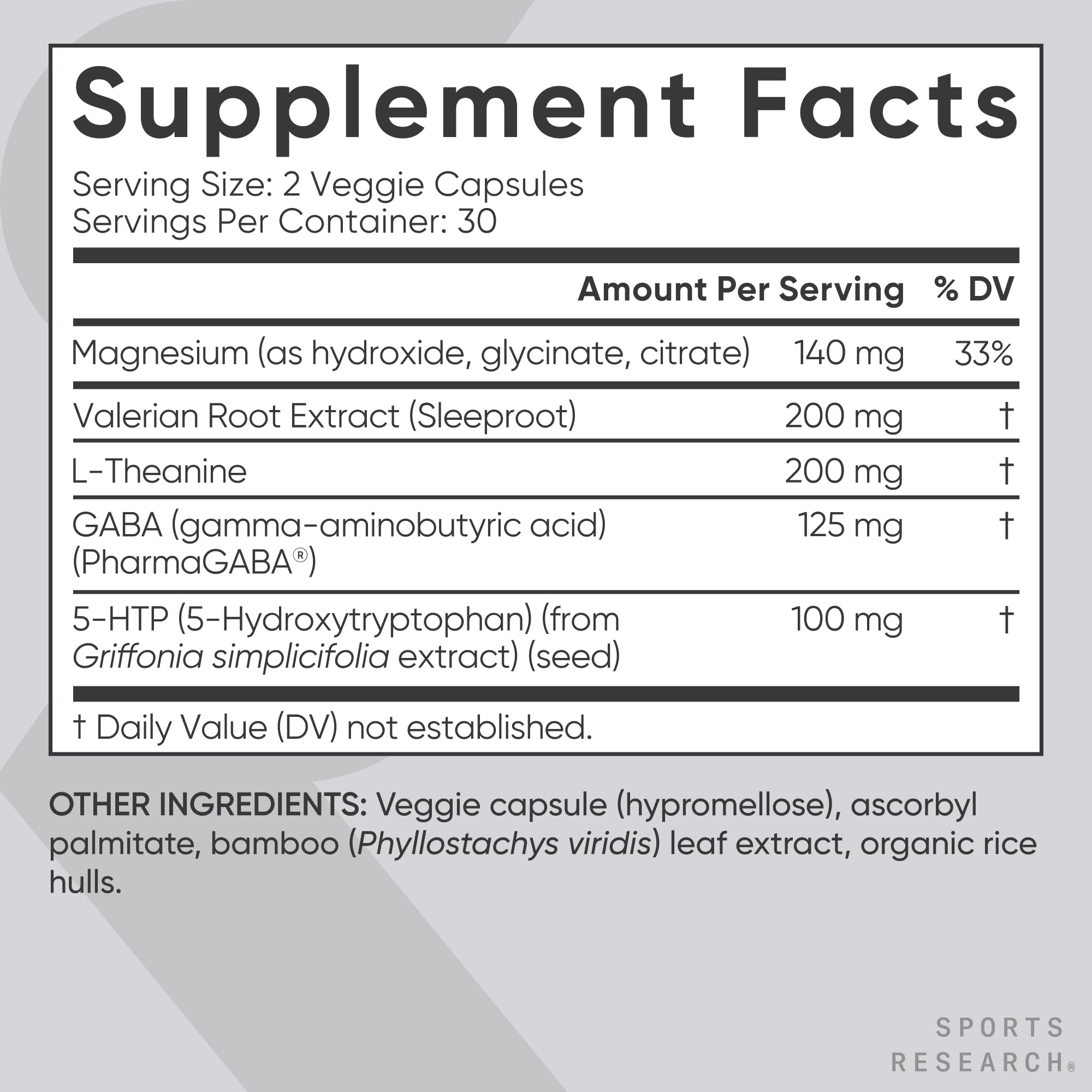 Sports Research® Sleep Complex- Melatonin-Free Vegan Capsules - with Valerian Root, GABA, L-Theanine, Magnesium & 5-HTP - 30 Servings Sports Research buy supplements Au