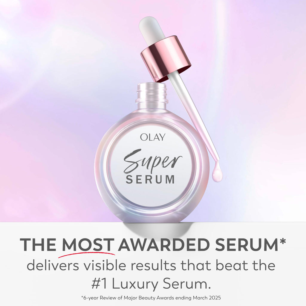 Olay Super Serum - Glow Serum for Face - Activated Niacinamide, Vitamin C & E, Collagen Peptide, AHA - 5-in-1 Benefits - Brightens, Hydrates, Smooths, Firms, Evens Tone, Proactive Anti-Aging, 1.7 Oz OlayBuy Supplements Australia