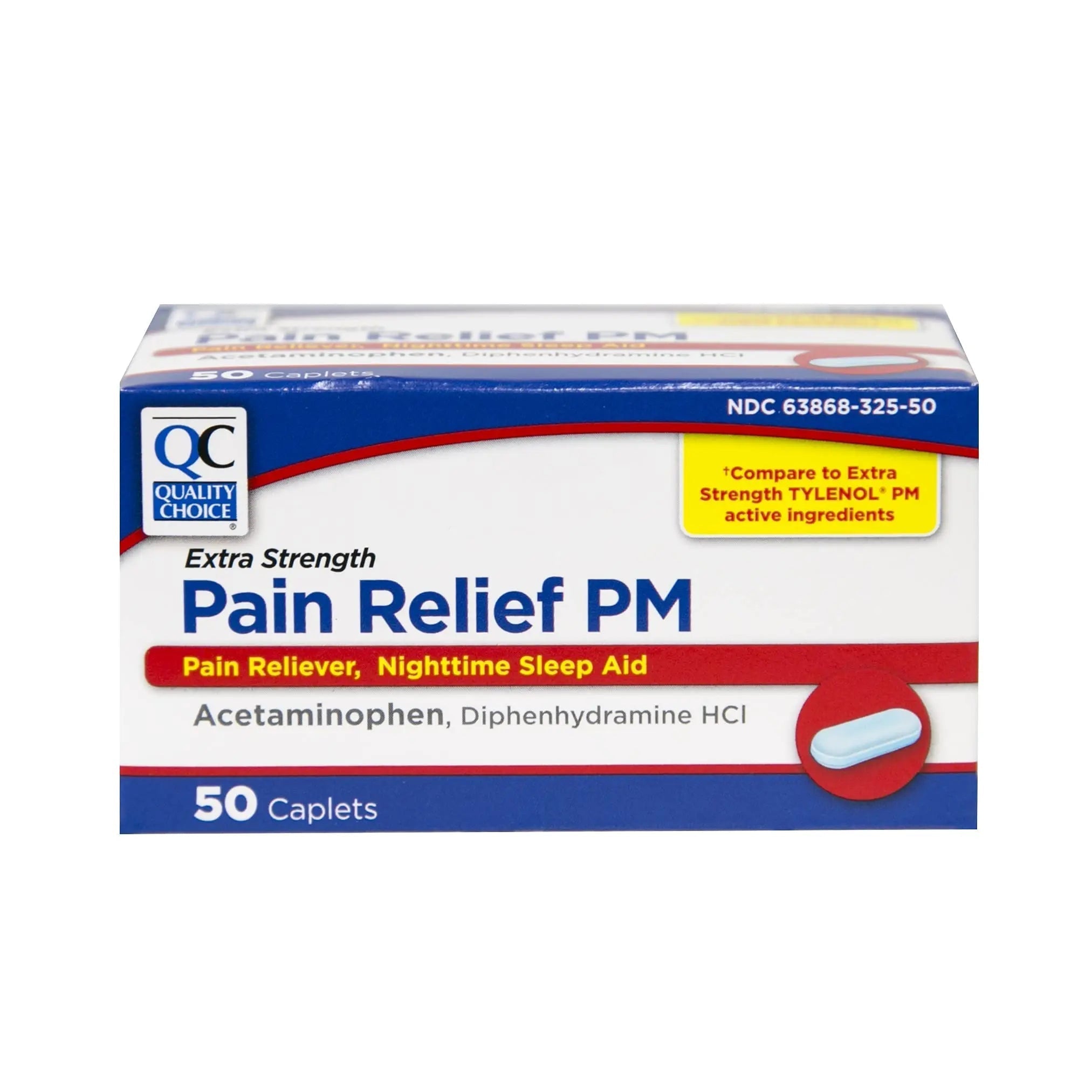 Quality Choice Extra Strength Pain Relief PM, Pain Reliever and Nighttime Sleep Aid, Acetaminophen 500 mg & Diphenhydramine HCI 25 mg (Sleep Aid), 50 Count Package of Caplets Quality ChoiceBuy Supplements Australia