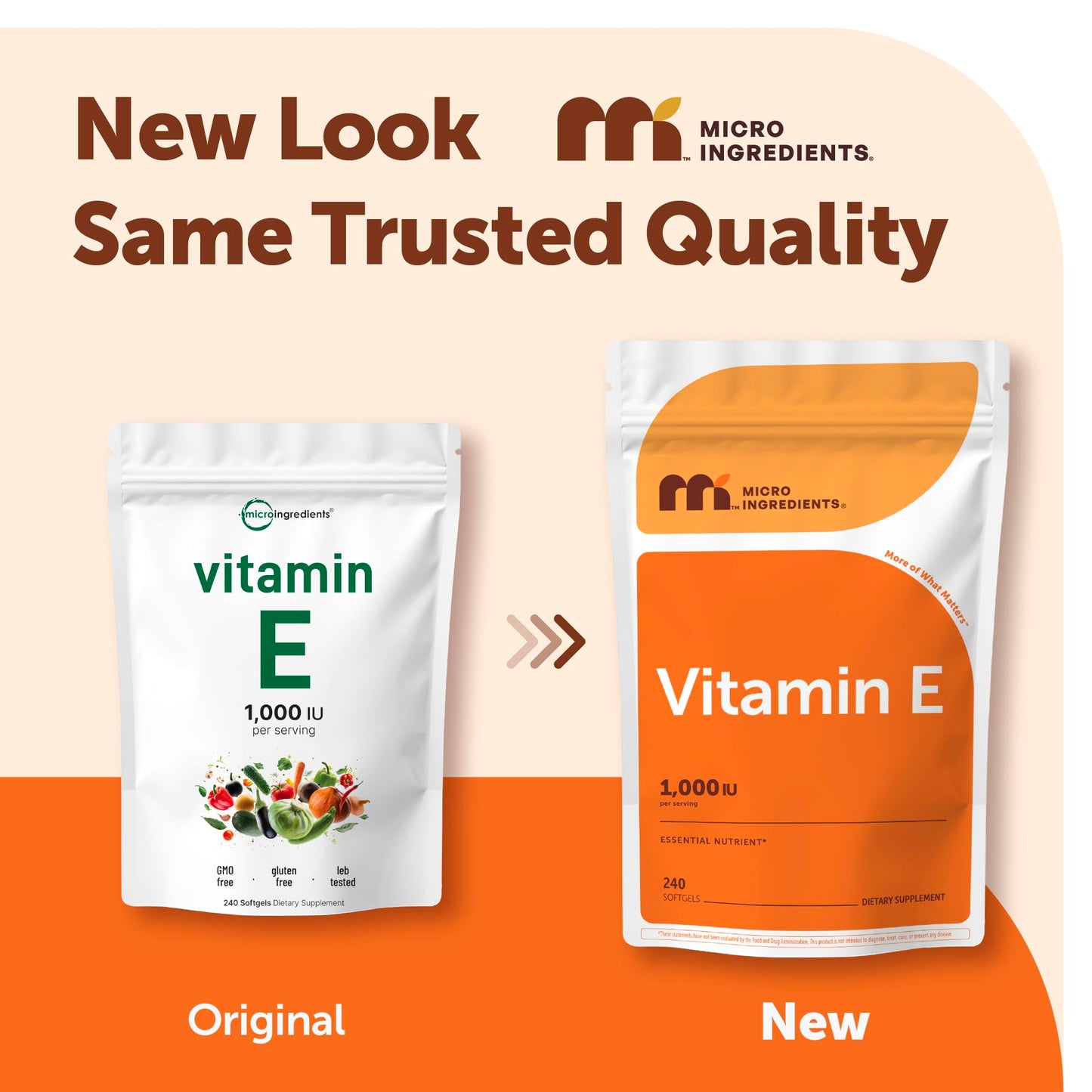 Micro Ingredients Vitamin E 1000 IU, 240 Softgels | Pure Vitamin E Oil Pills | Antioxidant Supplements for Skin and Face | Non-GMO, Gluten Free