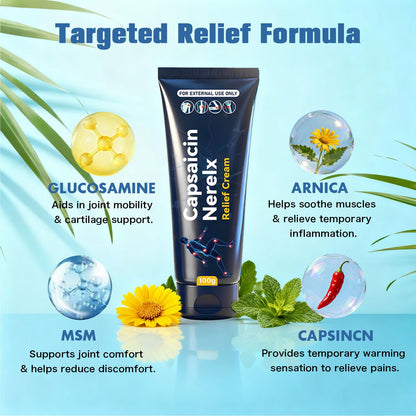 QYGCHUSIN Capsaicin Neuropathy Relief Cream with Arnica, Menthol, MSM & Glucosamine, Soothing Cream for Feet, Hands, Legs, Joints, Waist & Muscles, 100g,1pack QYGCHUSINBuy Supplements Australia