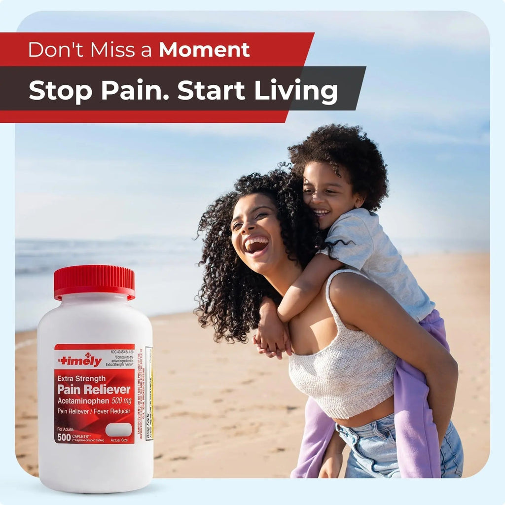 TIME-Cap Labs 500 Caplets Extra Strength Acetaminophen 500mg - Pain Reliever & Fever Reducer for Adults, Helps with Headaches, Backaches, Muscle Pain, Toothaches, Arthritis & Menstrual Cramps TIME-CAP LABS, INC.Buy Supplements Australia