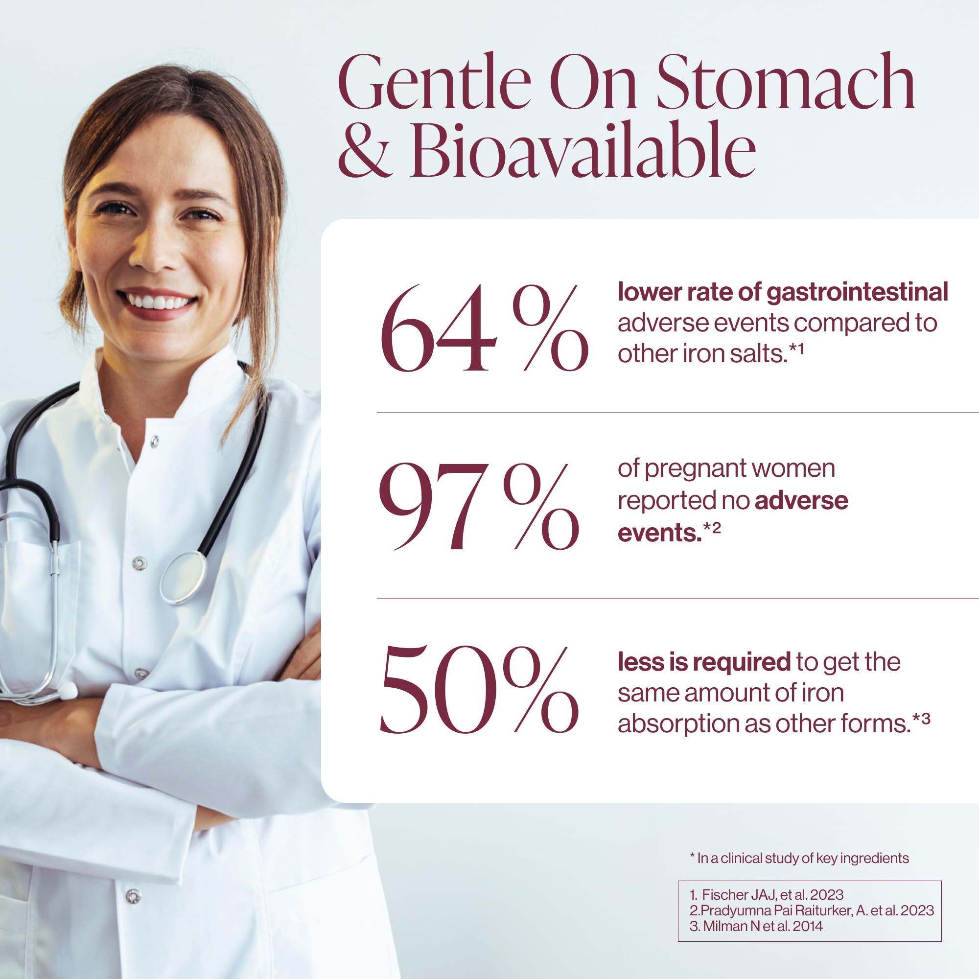 Iron Supplement for Women - Gentle Chelate Iron Bisglycinate 25mg with Vitamin C, B6, B12 Folic Acid – Supports Iron Deficiency