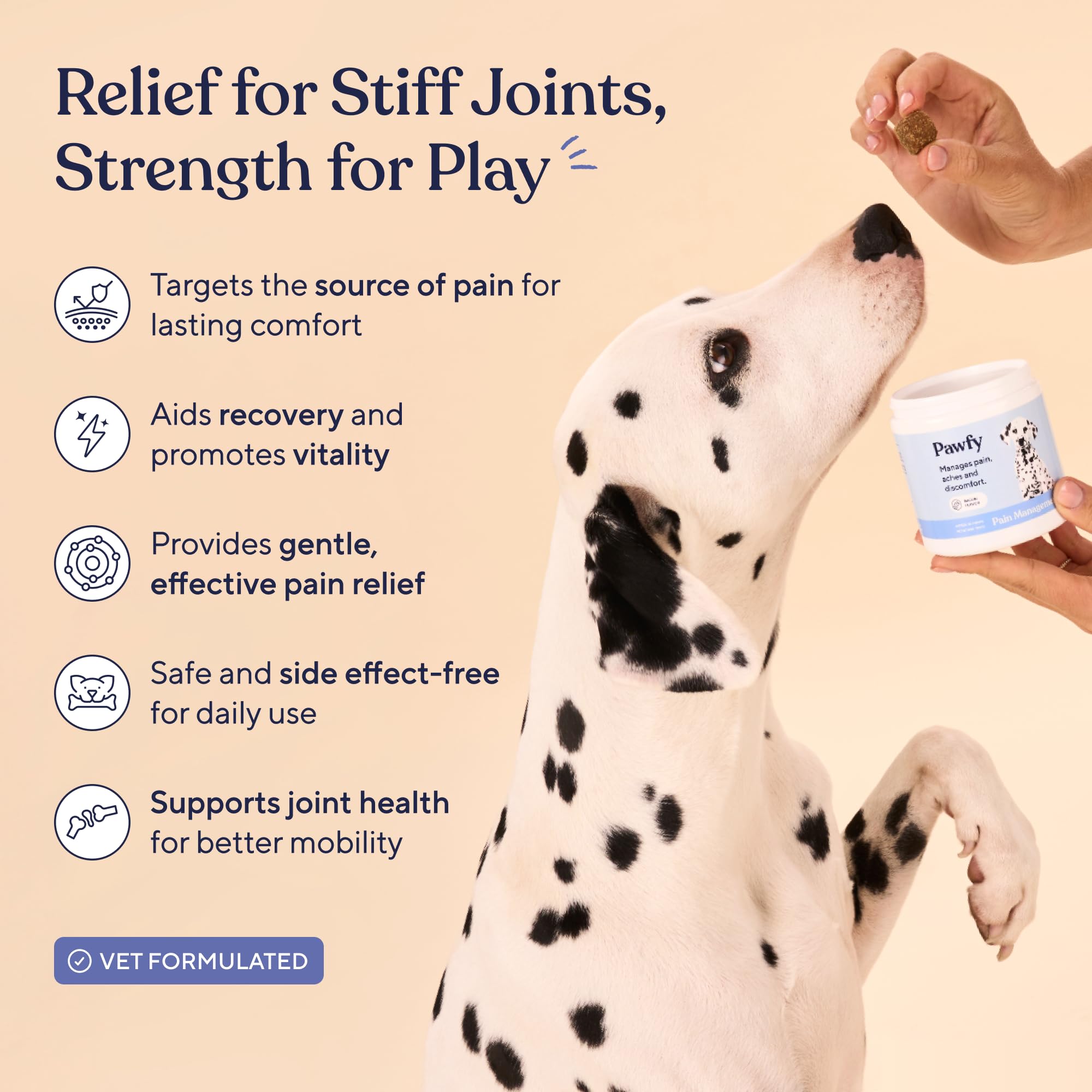 Pawfy Advanced Pain Management - Essential Vitamins & Supplements with Omega 3 |Joint Supplement for Dogs - Supports Hip & Joint Health for Small, Medium, Large Breeds | 30 Fast-Acting Chews PawfyBuy Supplements Australia