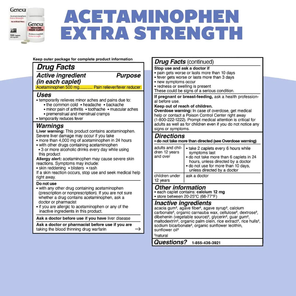 Genexa Kids & Adults Clean Acetaminophen Combo | Family Pain & Fever Bundle | Dye Free, 0% Artificial Additives | Vegan & Non-GMO | Medicine Made Clean | Ages 2-11, 12+ (2 Pack) GenexaBuy Supplements Australia