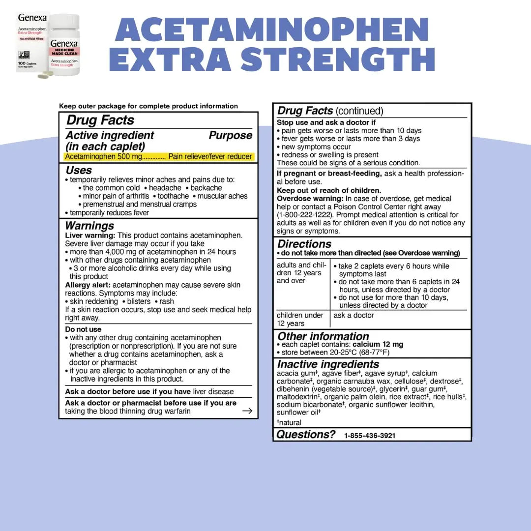 Genexa Kids & Adults Clean Acetaminophen Combo | Family Pain & Fever Bundle | Dye Free, 0% Artificial Additives | Vegan & Non-GMO | Medicine Made Clean | Ages 2-11, 12+ (2 Pack) GenexaBuy Supplements Australia