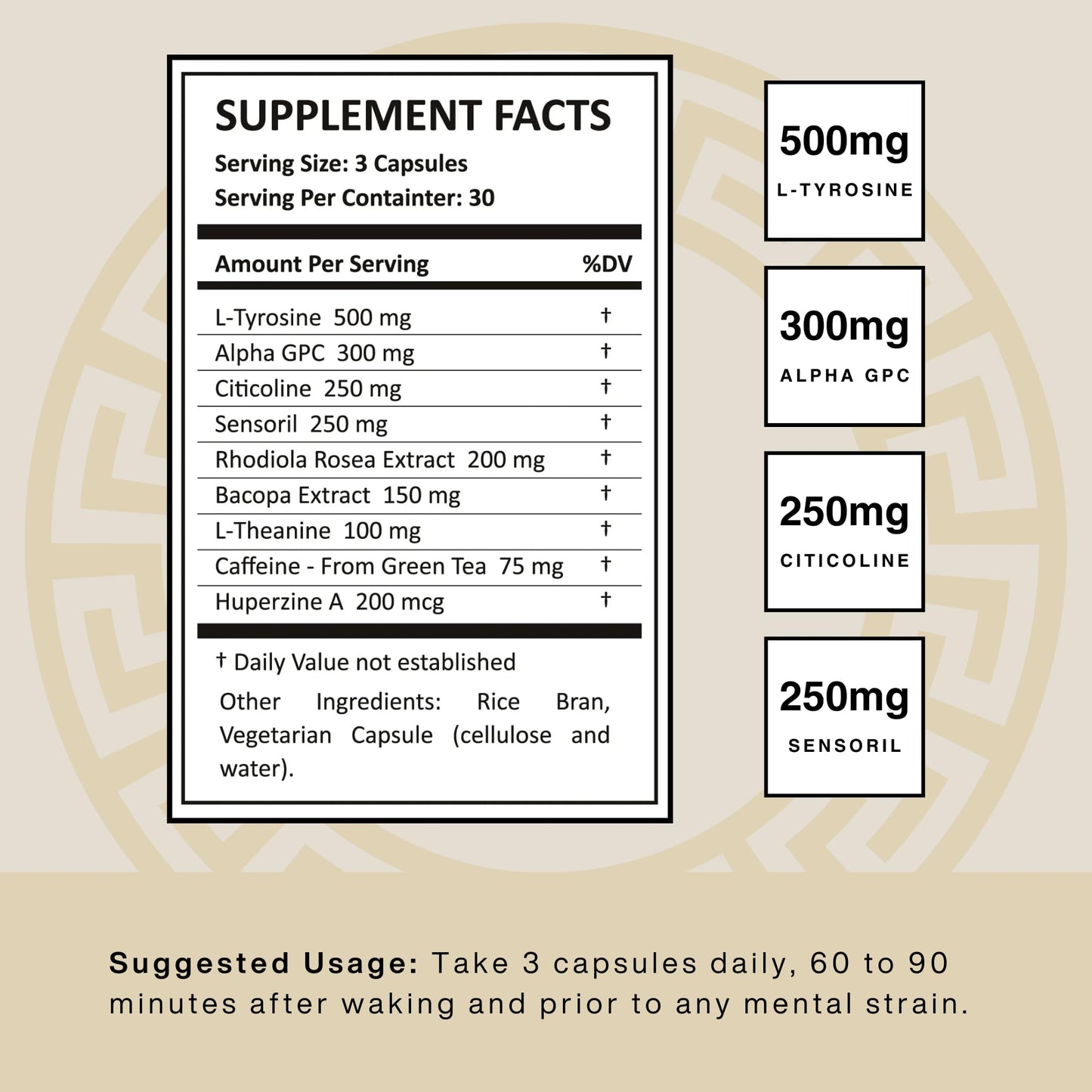 Mt. Athos Performance Sigma Mind | Potent Nootropic Formula to Support Cognitive Function, Improved Focus, Drive, and Mood | 30 Servings, 90 Capsules Mt. Athos Performance buy supplements Au