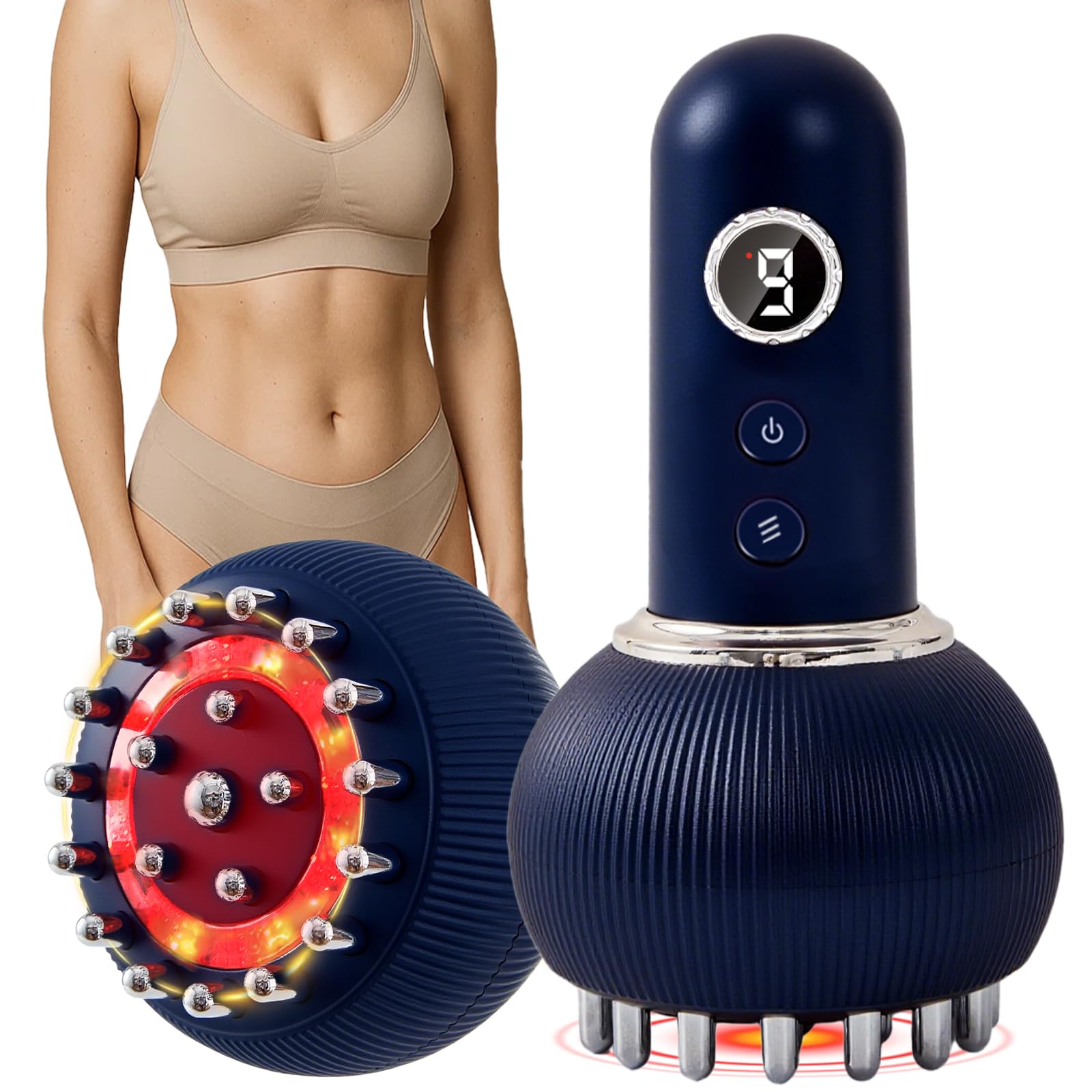 Paiaito Lymphatic Drainage Massager & Anti Cellulite Massage Tool, Helps Reduce Stretch Marks & Cellulite, for Legs, Arms & Belly, Body Sculpting Machine with Microcurrent, Light, Heat & Vibration Paiaito buy supplements Au