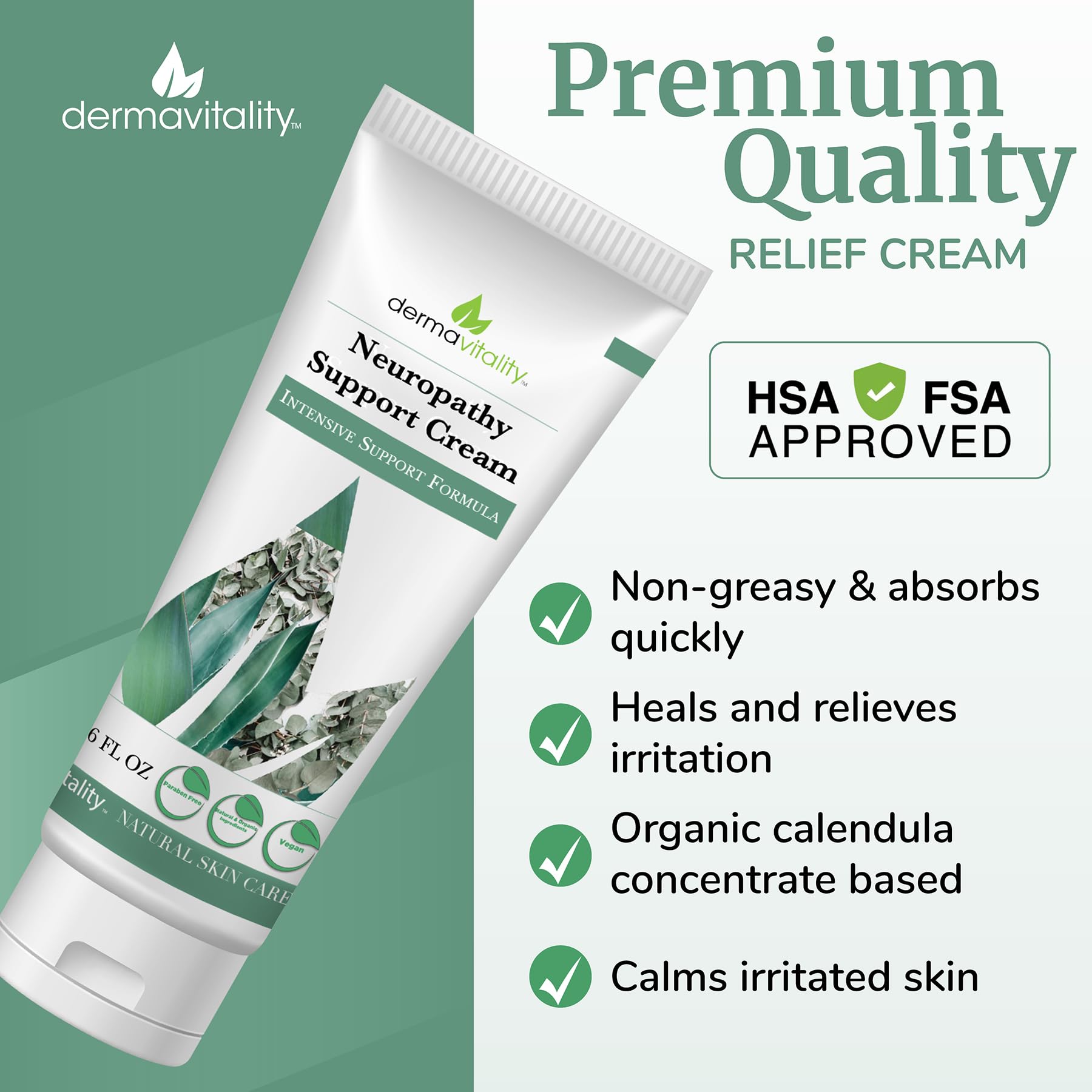 UltimateVitality Neuropathy Support Cream – Natural Organic Cream for Feet, Hands, Legs, Toes Includes Arnica, Capsicum Frutescens Fruit Extract, Peppermint a Ginger - 6 Ounces UltimateVitalityBuy Supplements Australia