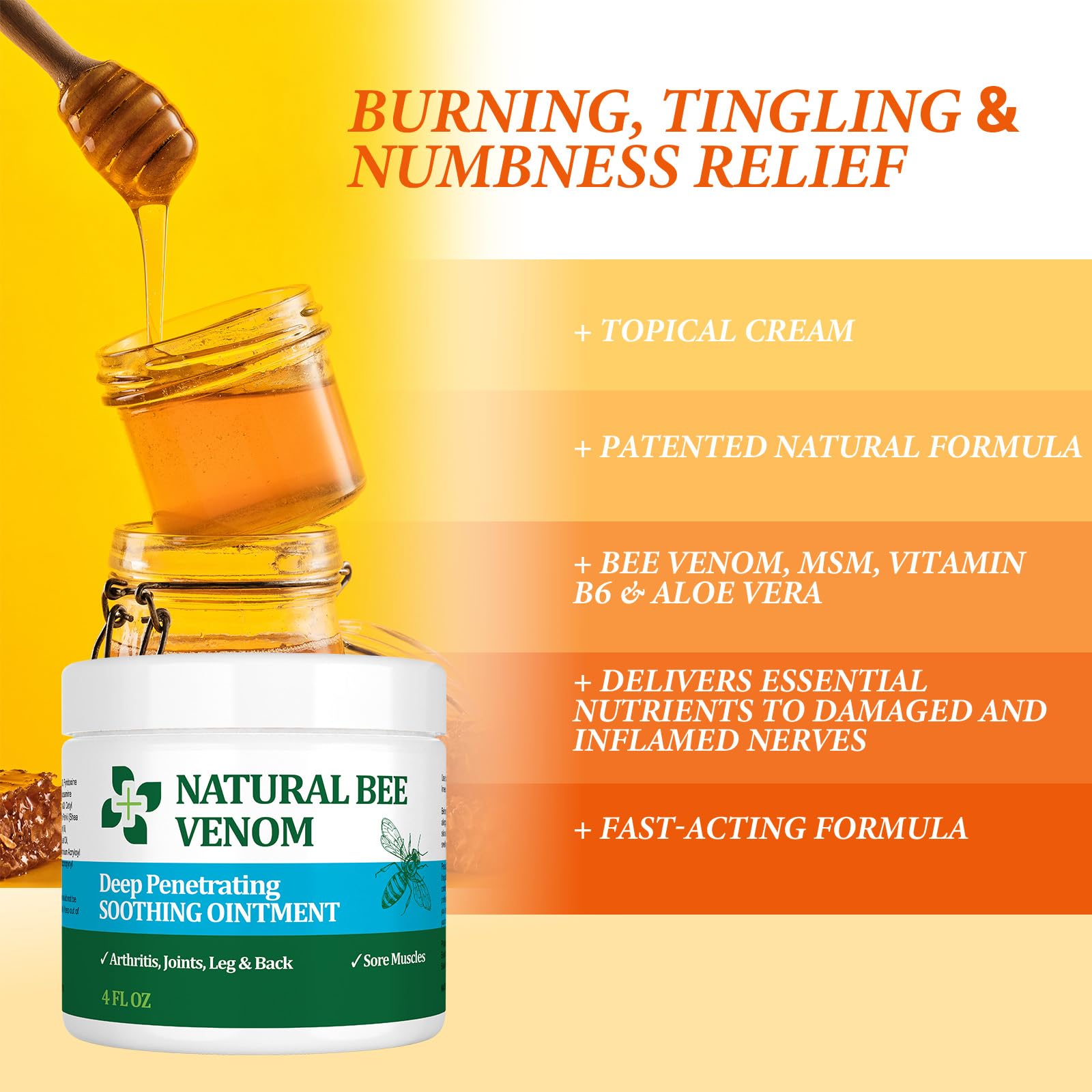Cedonivor Bee Venom Joint and Bone Therapy Cream, New Bee Venom Gel, Specializes in Muscle Soothing, for All Parts of The Body, for Men & Women CedonivorBuy Supplements Australia