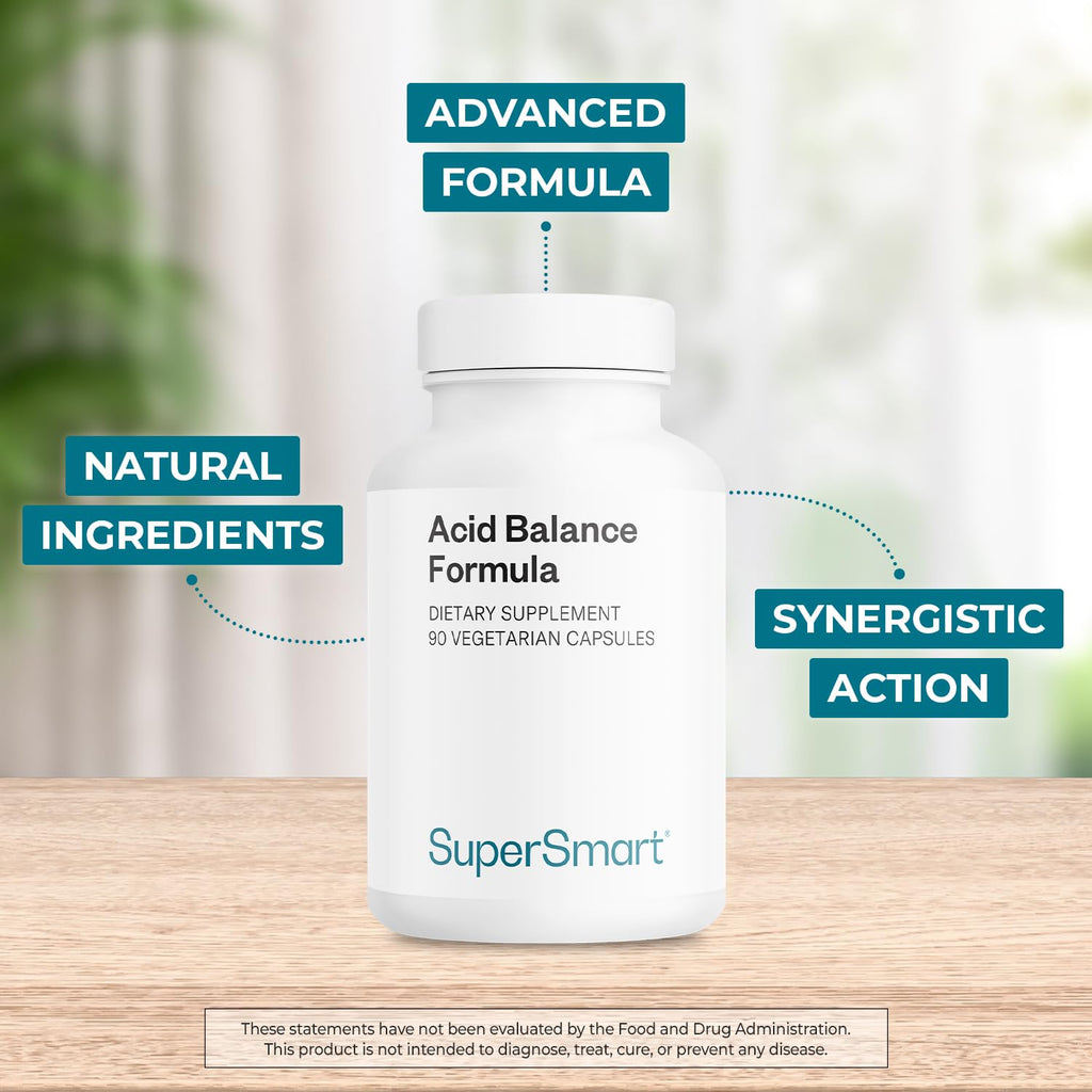 Supersmart Acid Balance Formula (Advanced Complex) - with Zinc L-Carnosine, Slippery Elm Extract, Licorice Root | Non-GMO & Gluten Free - 90 Vegetarian Capsules Supersmart buy supplements Au