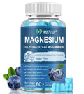 Magnesium Gummies 600mg per Serving-Magnesium Glycinate 400mg and Magnesium Malate 200mg,Sugar Free Magnesium Potassium Supplement for Calm Mood, Muscle, Bone & Sleep Support,60 Blueberry Gummies MENXIBuy Supplements Australia