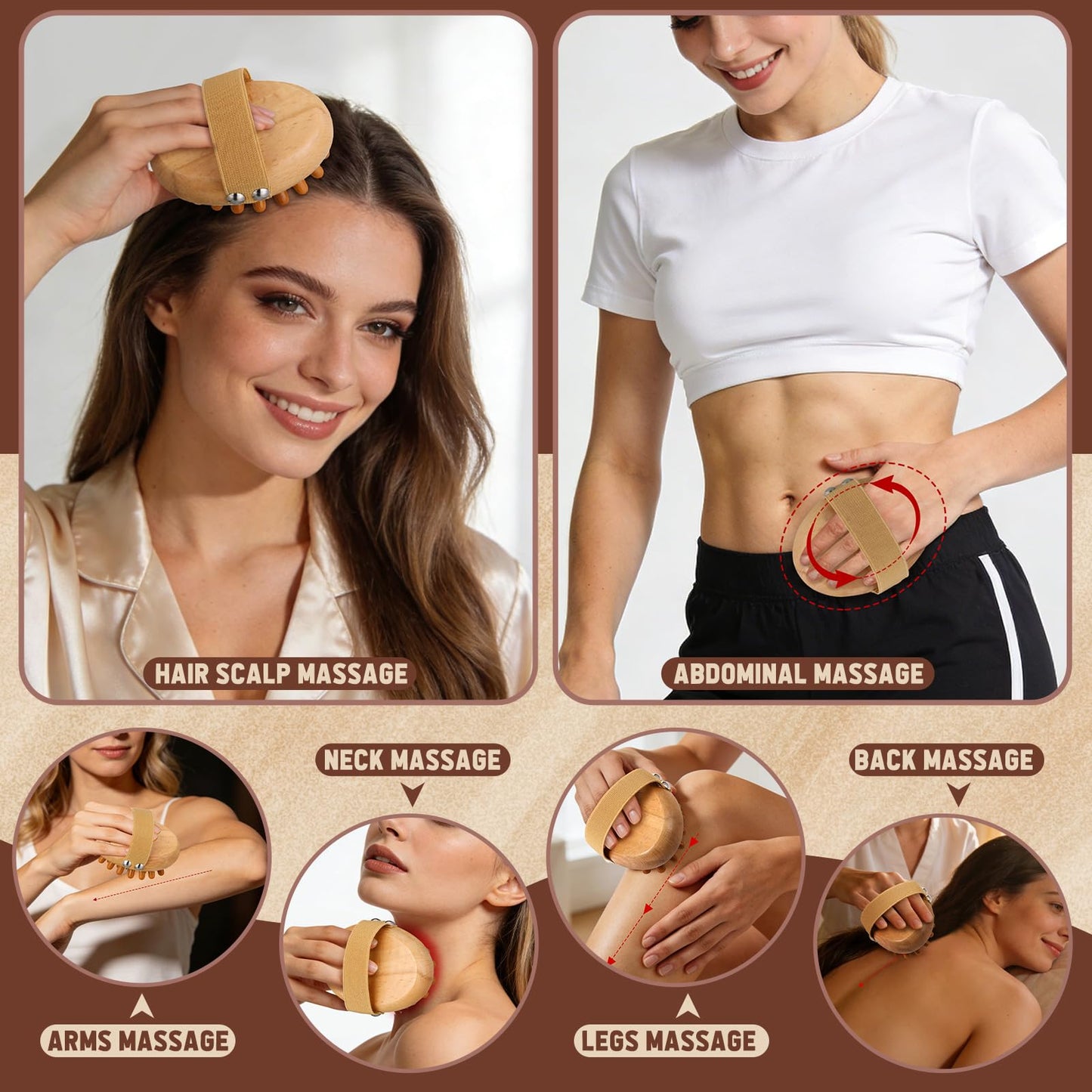 ProSuites Wooden Meridian Massage Body Brush for Cellulite Remover, Cellulite Lymphatic Drainage Massager for Body Shaping ProSuites buy supplements Au