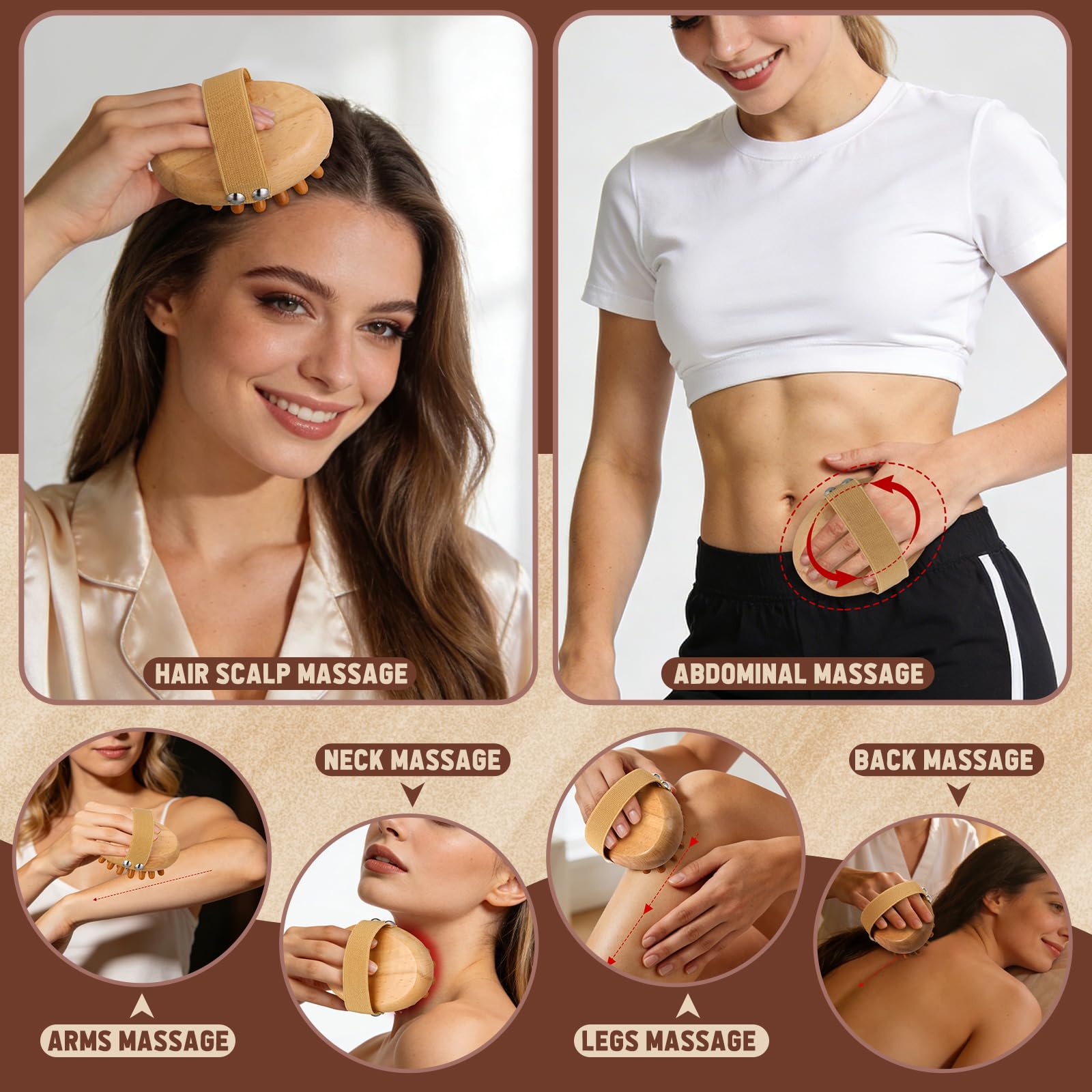 ProSuites Wooden Meridian Massage Body Brush for Cellulite Remover, Cellulite Lymphatic Drainage Massager for Body Shaping ProSuites buy supplements Au