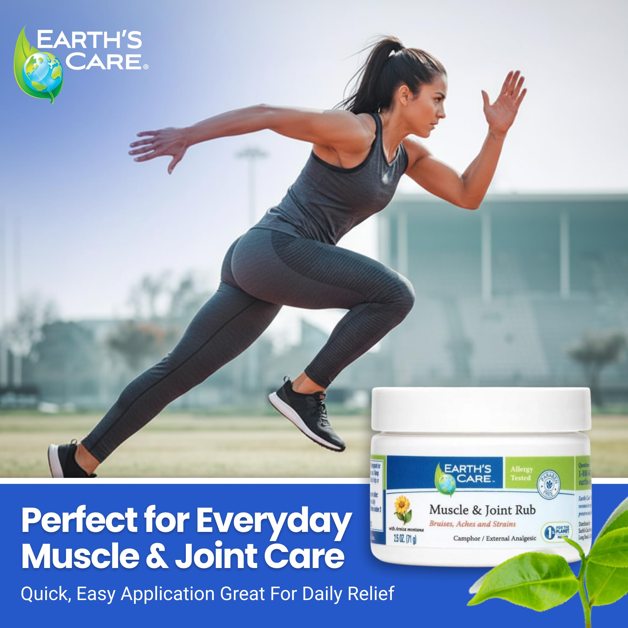 Earth's Care Muscle & Joint Rub - for Sore Muscles, Bruises, Aches and Strains - 2.5 OZ. Earth's CareBuy Supplements Australia
