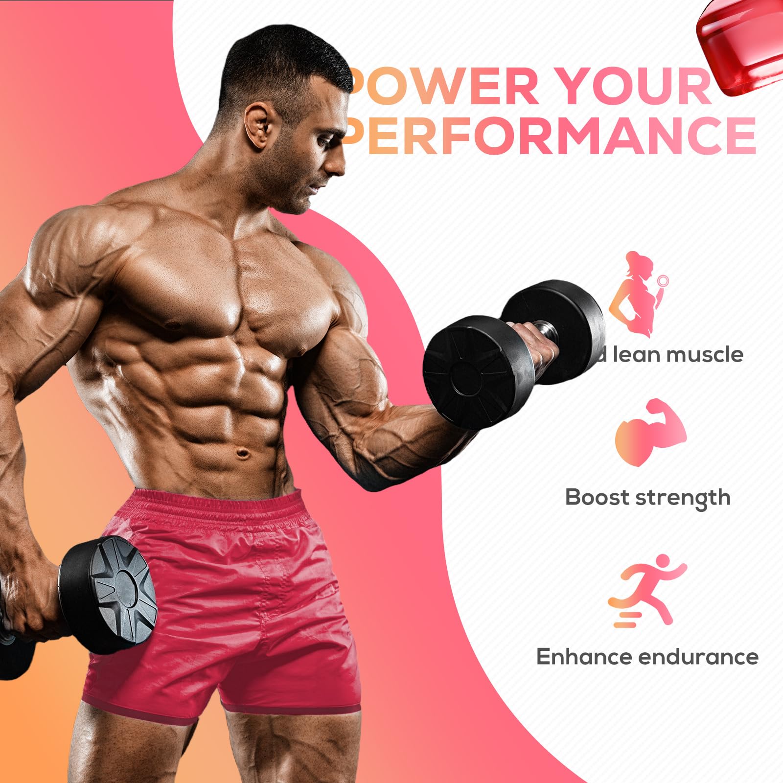eterlower Creatine Monohydrate Gummies, 5g Creatine Gummies for Women & Men.Pre-Workout & Muscle Growth Support,