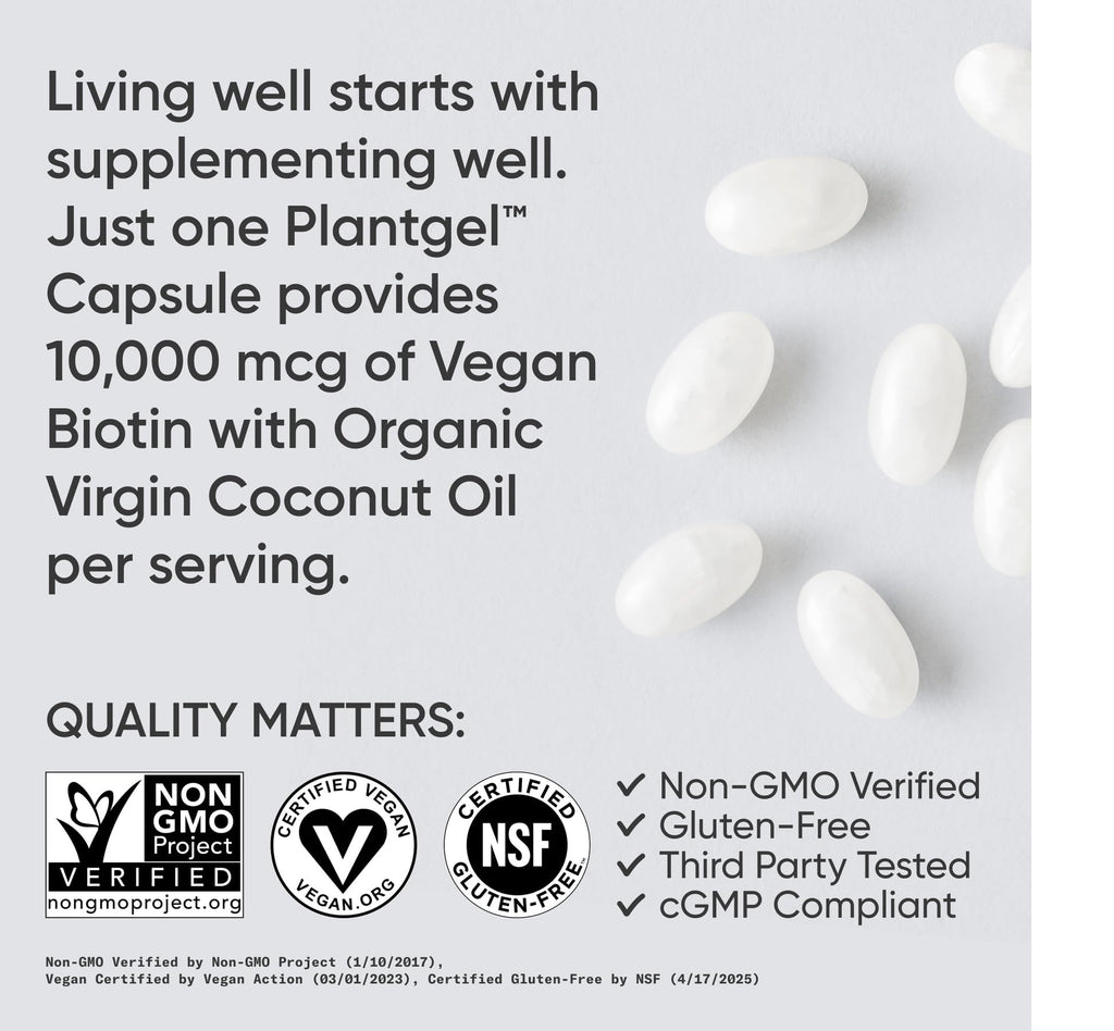 Sports Research® Biotin 10,000mcg with Organic Coconut Oil - Biotin (Vitamin B7) for Healthy Skin and Hair Support* - for Women and Men - Vegan, Non-GMO, Gluten & Soy-Free - 30 Veggie Softgels Sports Research buy supplements Au
