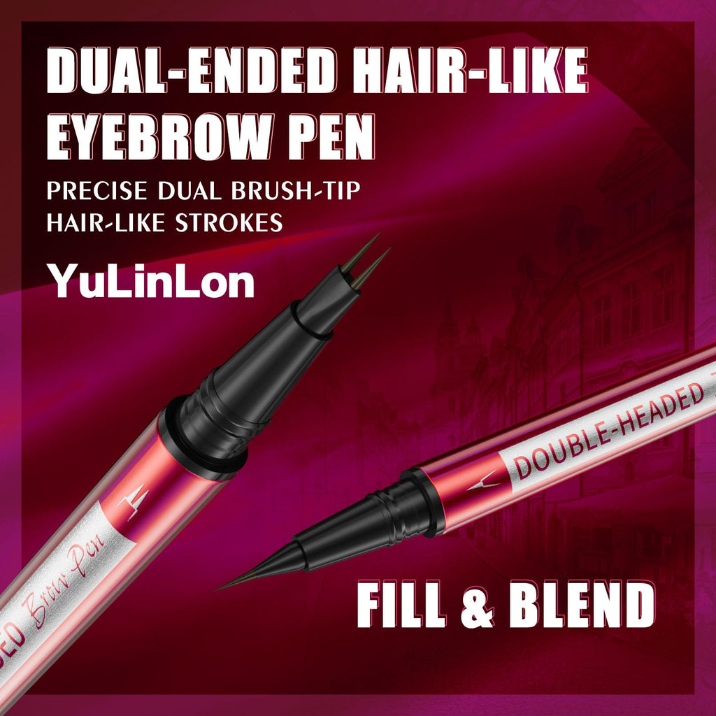 YuLinLon Double-Headed Brow Pen, Ultra-Precise Hair-Like Strokes, Long-Lasting Waterproof Makeup, Available in 5 Natural Shades (3#Dark Brown) YulinlonBuy Supplements Australia