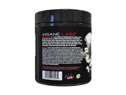 Insane Labz Psychotic Black Edition Mid Stimulant Pre Workout Powder, Energy Focus Pumps, Loaded with Creatine Beta Alanine Taurine Fueled by AMPiberry, 35 Servings (Blue Raspberry)