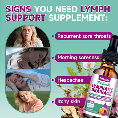 Liposomal Lymphatic Drainage Drops, 9-In-1 Lymphatic Drainage Supplements for Detox & Cleanse, with Echinacea, Dandelion, Elderberry, Burdock Root & Cleavers, Immune & Lymph System Support, 2 FL OZ LAMGINY buy supplements Au