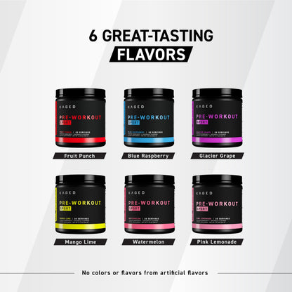 Kaged Sport Pre Workout Powder for Men & Women, Mango Lime, Sport Certified, 188mg Caffeine, Nitric Oxide Supplement, Beta Alanine for Energy, Weightlifting