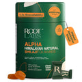 Root Labs Alpha Himalayan Natural Shilajit Gummies packaging with gummies on a white background