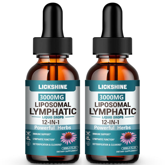 2 Packs 3000MG Liposomal Lymphatic Drainage Drops, 12 in 1 Organic Lymphatic Drainage Supplements with ElderBerry, Burdock Root, Cleavers Herb & Echinacea, Lymphatic Cleanse Immune Support, 4 Fl oz lickshine buy supplements Au