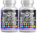 Two bottles of elemental magnesium complex dietary supplement with colorful labels on a white background.