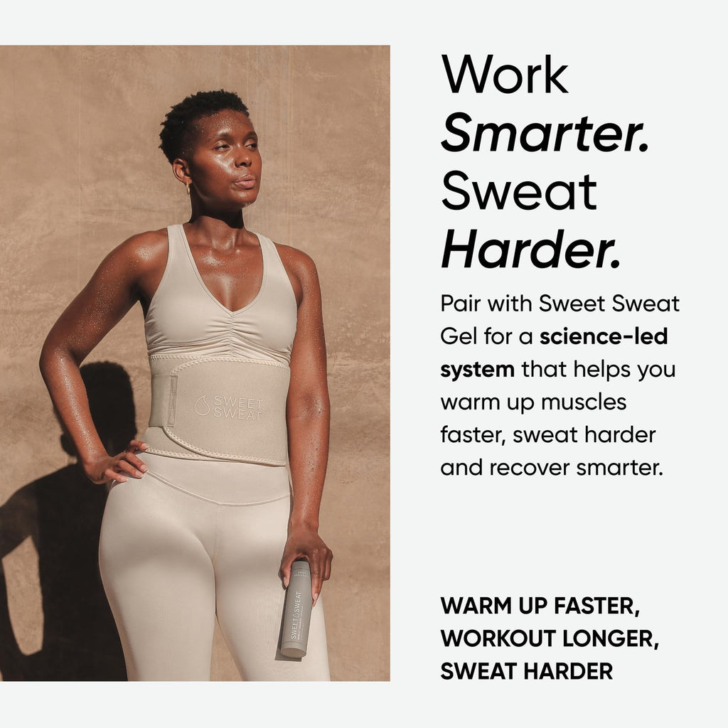 Sports Research Sweet Sweat Toned Waist Trimmer for Women and Men | Premium Waist Trainer Belt to 'Tone' your Stomach Area (Quartz, Small) Sports Research buy supplements Au