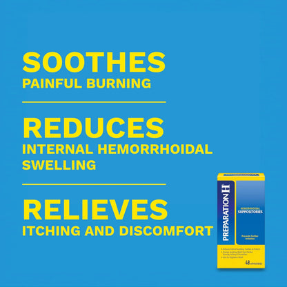 PREPARATION H Hemorrhoid Symptom Treatment Suppositories, Burning, Itching and Discomfort Relief (48 Count) Preparation HBuy Supplements Australia