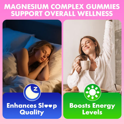softbear Magnesium Complex Gummies for Women & Men & Kids, 8 in 1 Magnesium Complex Supplement 1000mg-Magnesium Glycinate,Citrate,Malate Supports Calm, Zzz, Muscle Cramp, Strawberry Flavor 120 Count softbear buy supplements Au