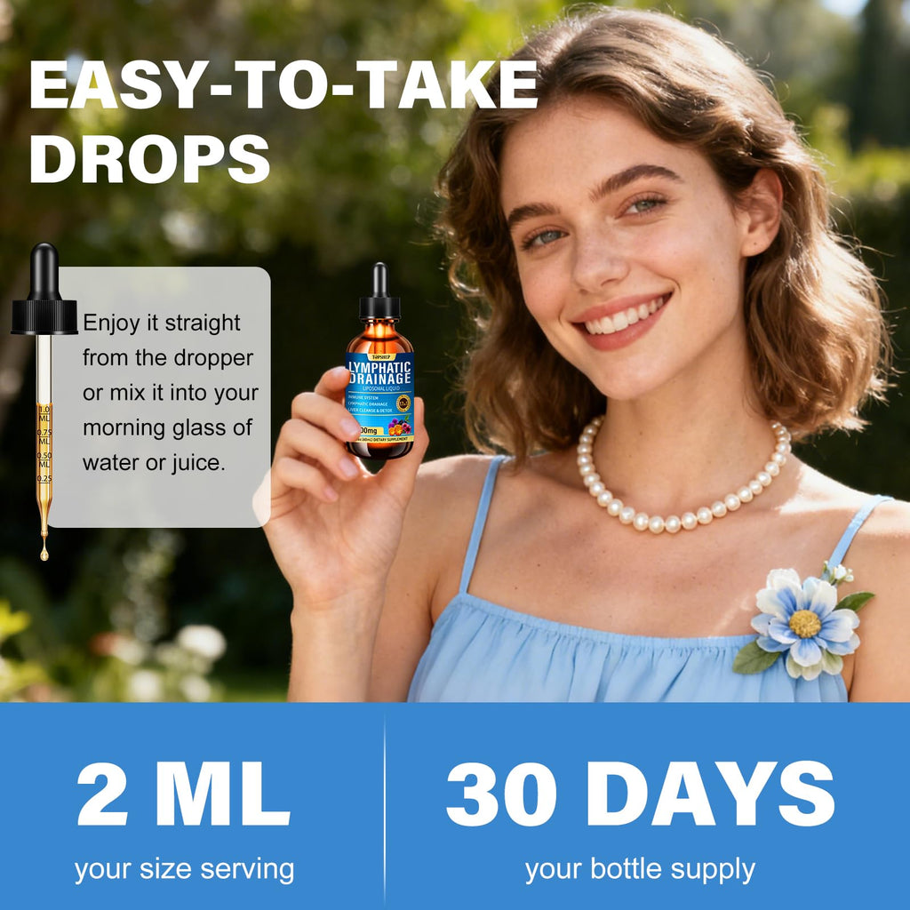 Liposomal Lymphatic Drainage Drops 2000mg - 17-in-1 Lymphatic Support & Liver Cleanse Detox with Milk Thistle, Dandelion, Elderberry, Echinacea & Full Vitamin Complex - Lymph System Support, 2 fl oz TOPSHEP buy supplements Au
