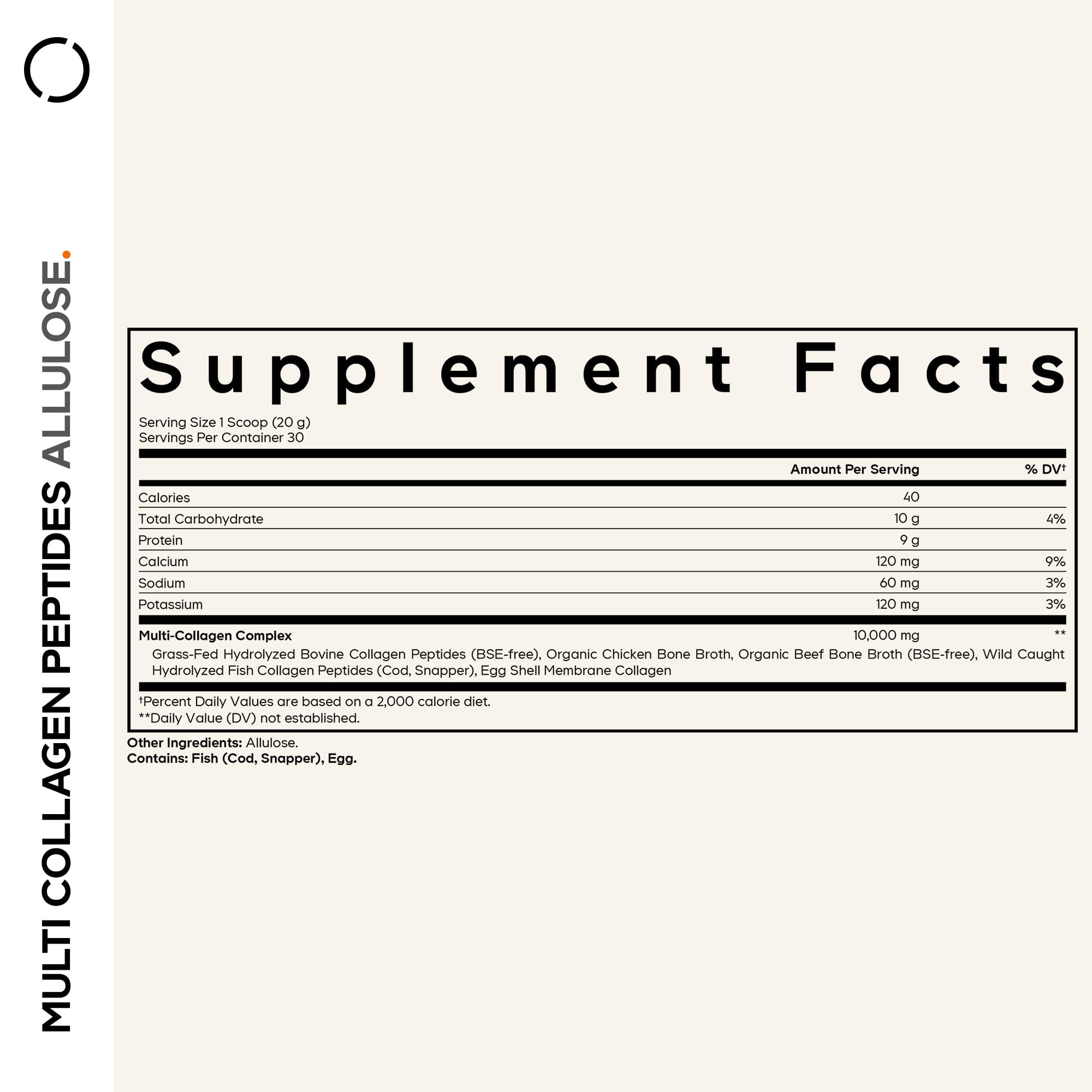 Codeage Multi Collagen Peptides Powder + Allulose - 5 Types - Grass-Fed Collagen - Rare Sugar Allulose Supplement - 0 Calorie Sweetener & 0 Carbs - 18 Amino Acids - Unflavored - Non-GMO - 30 Servings CodeageBuy Supplements Australia