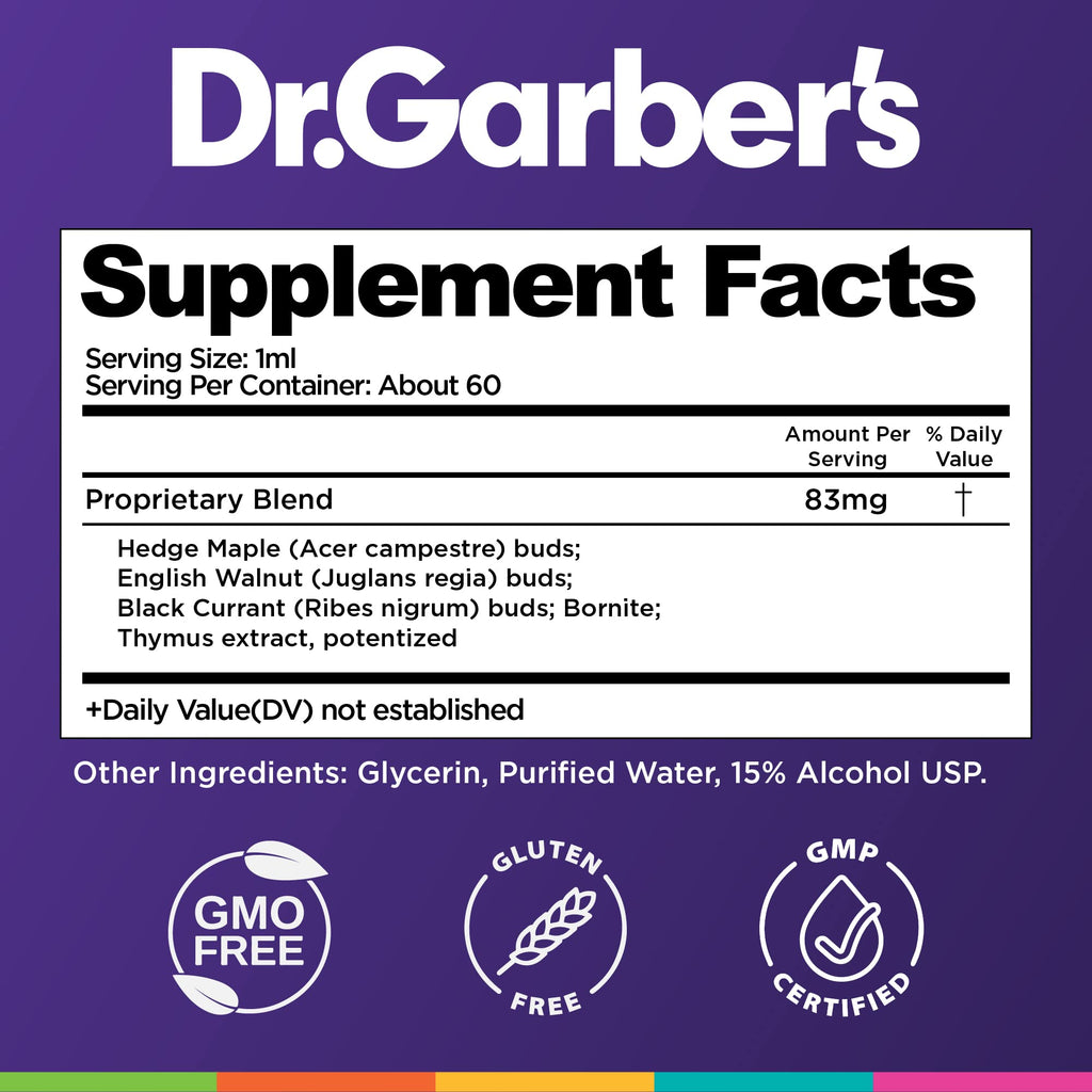 Dr. Garber's Natural Solutions Immune Boost Health Oral Drops - Gemmotherapy Liquid Supplement to Strengthen Immunity, Support Immune System, Increase Resistance, & Contains Antioxidants - 60ml DR.GARBER'S buy supplements Au