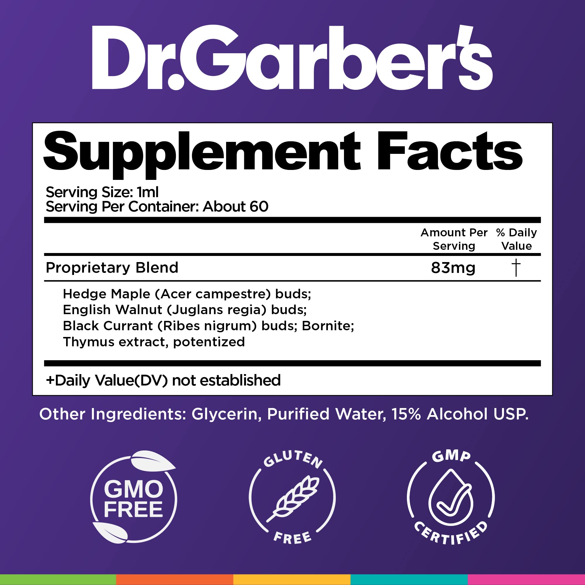 Dr. Garber's Natural Solutions Immune Boost Health Oral Drops - Gemmotherapy Liquid Supplement to Strengthen Immunity, Support Immune System, Increase Resistance, & Contains Antioxidants - 60ml DR.GARBER'S buy supplements Au
