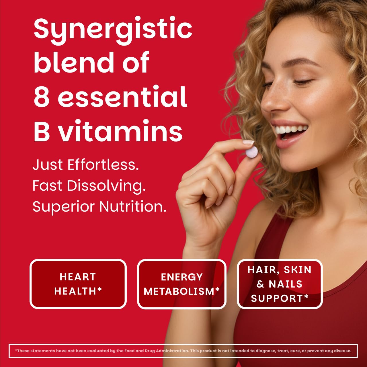 EZ Melts Dissolvable B-Complex - Vitamin B Complex - Provides Energy Metabolism & Heart Health Support - with Methylated B12 & Folate - Non-GMO & Vegan