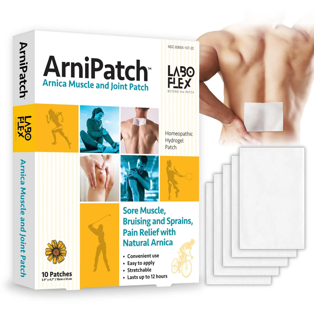 LABOFLEX Arnipatch Natural Arnica Pain Relief Hydrogel Patches – Long Lasting Relief for Muscle Soreness, Swelling, Inflammation, Stiffness & Injury on Back, Knee & Neck (Box, 10, Count) LABOFLEXBuy Supplements Australia