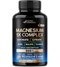 Supplement bottle labeled 'Magnesium 5X Complex' by Nutra Harmony on a white background