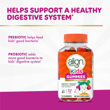 Align Probiotic, Kids Gummies, Prebiotic + Probiotic helps support a healthy digestive system*, #1 Doctor Recommended Probiotic Brand