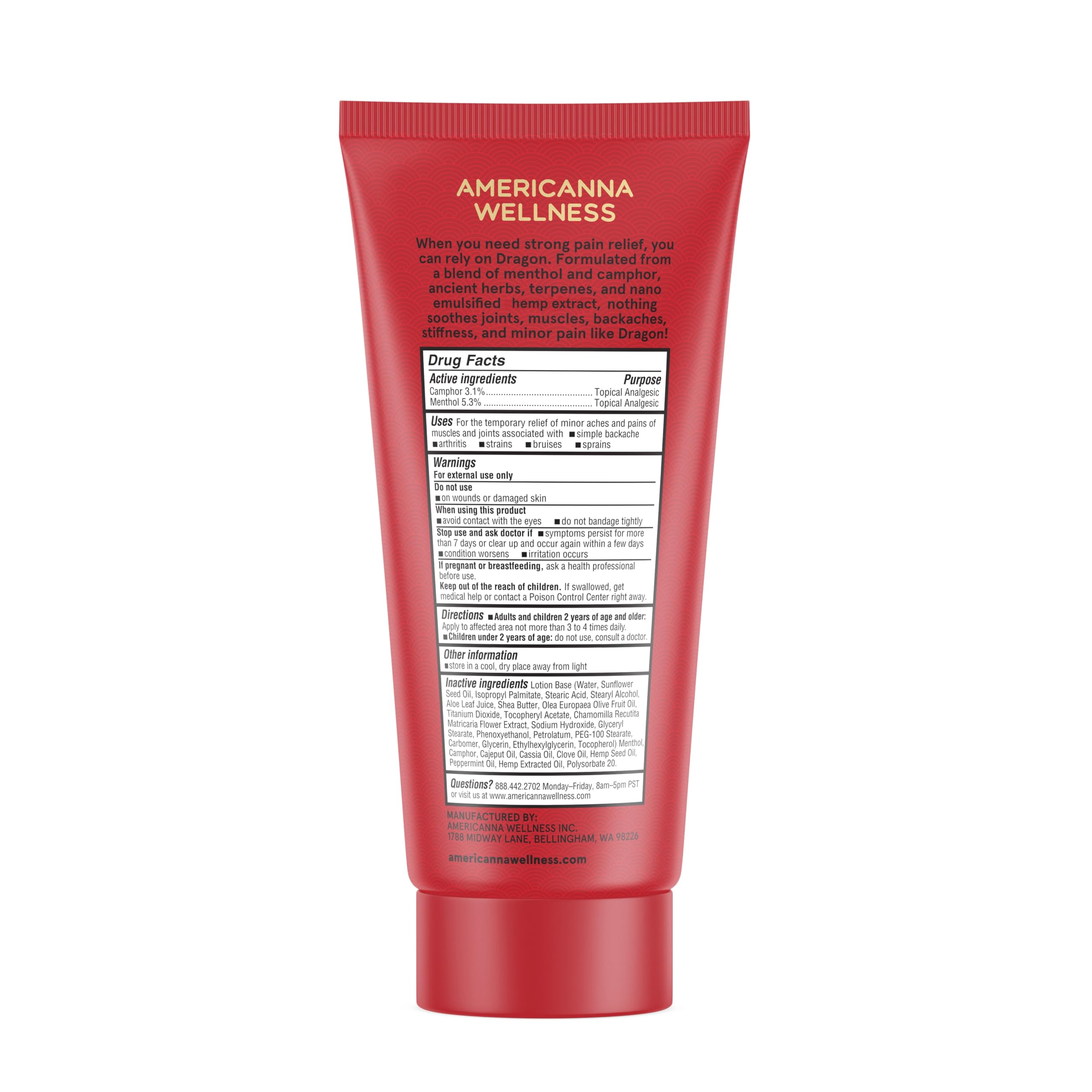 Americanna Wellness Dragon Lotion 3.4oz Regular Red Americanna WellnessBuy Supplements Australia