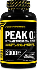 Primaforce Peak O2 Performance Mushroom Powered Oxygen Absorption Booster (180 Capsules) (2,000 mg Per Serving, 60 Servings) - Athletic Performance Supplement, Ultimate Mushroom Blend PrimaforceBuy Supplements Australia