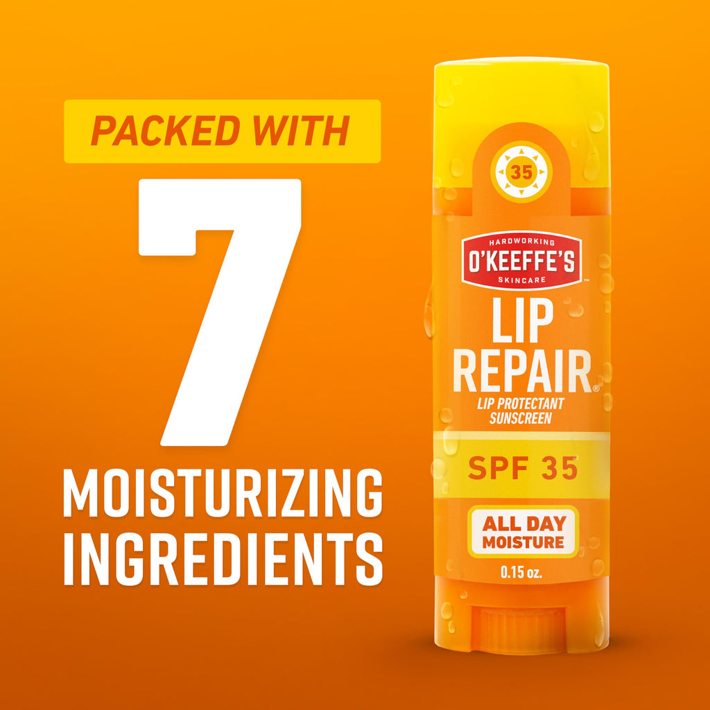 O'Keeffe's Lip Repair SPF 35 Lip Balm - Stick (3 Pack) - Sun-Safe Moisturizer for Extremely Cracked, Dry Lips O'Keeffe'sBuy Supplements Australia